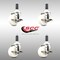 Service Caster 3 Inch 316SS Nylon Wheel Swivel 1 Inch Expanding Stem Caster Set Brake SCC SCC-SS316EX20S314-NYS-TLB-1-4 - alternate 1